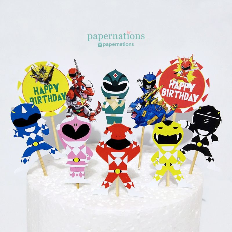 Cupcake Topper Power Rangers / Topper Power Rangers / Cake Topper Power Rangers