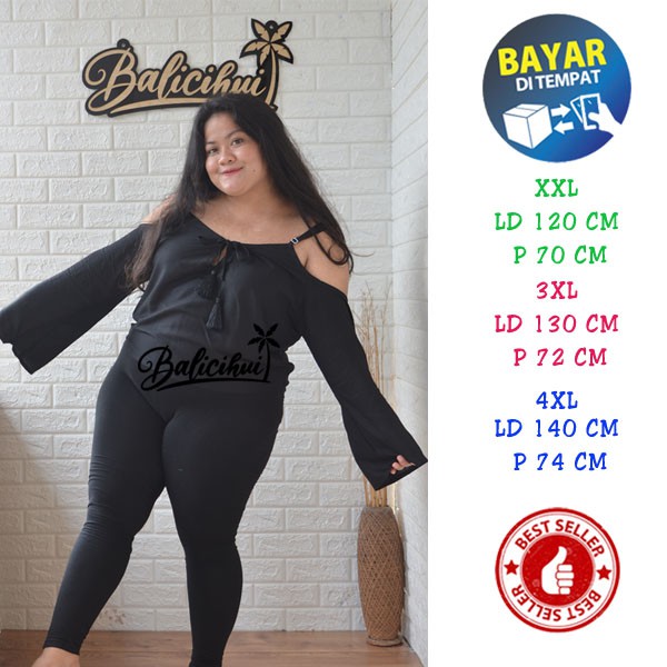 Balicihui Top Tassel Jumbo Atasan Tassel Jumbo Plus Size Big Size Blouse Wanita