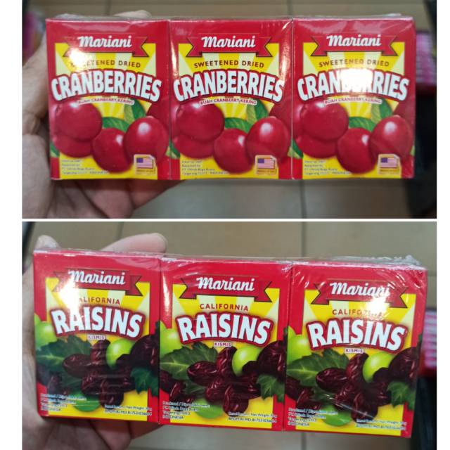 

Mariani Kismis Cranberries Mini Pack 6x30g / Kismis California 6x30g