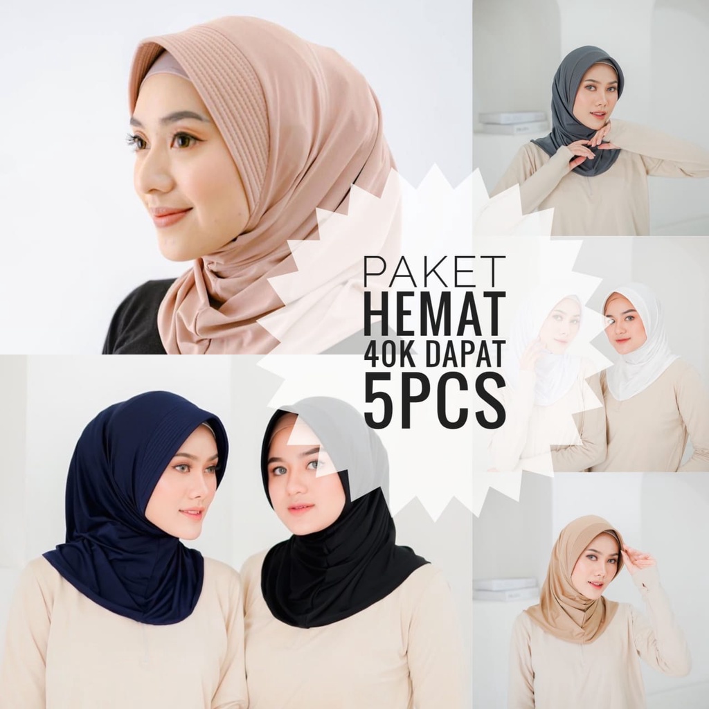 PAKET HEMAT HIJAB SPORT 40K dapat 5 PCS