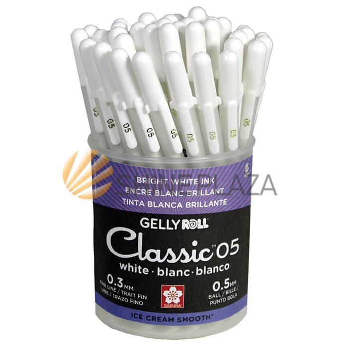 

TULIS-ALAT- SAKURA GELLY ROLL CLASSIC WHITE GEL PEN - PULPEN GEL PUTIH 0.5MM 1.0MM - 0.8 MM -ALAT-