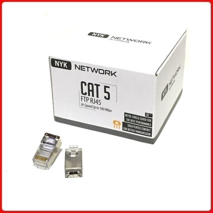 Konektor Rj45 Besi Cat5 Gold Plated isi 50pcs Connector Rj45 Cat 5 NYK