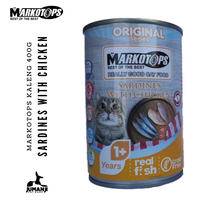 Markotops All Life Stage Sardine with Chicken 400gr Kaleng (Kuning) Original Series - Makanan Kucing