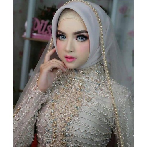 Slayer Veil Mutiara / hijab pengantin / hijab akad / Selayer Veil Mutiara