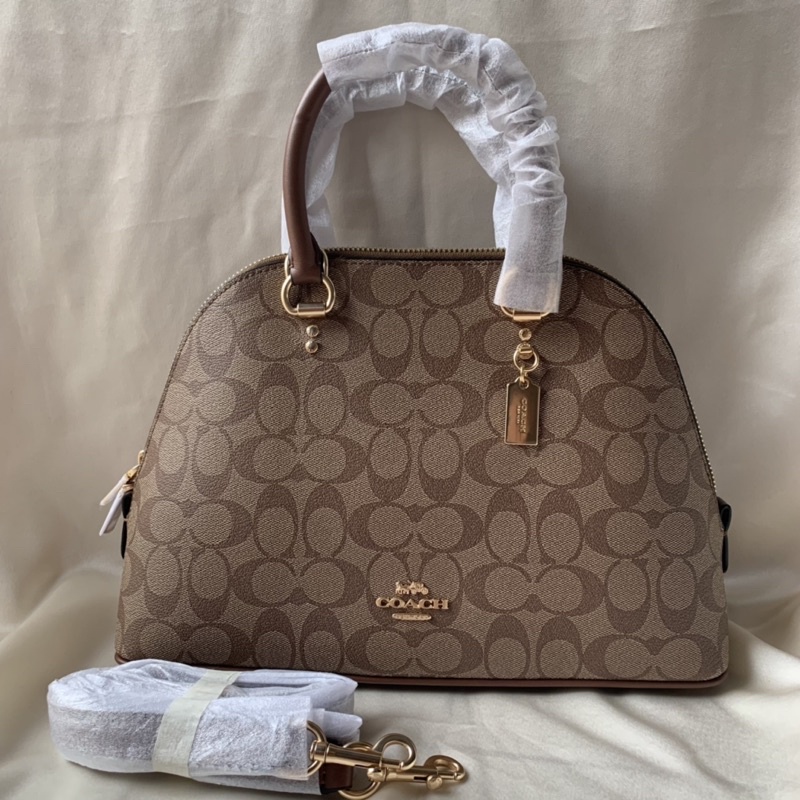 COACH KATY SATCHEL IN SIGNATURE CANVAS Light Brown (F2558)