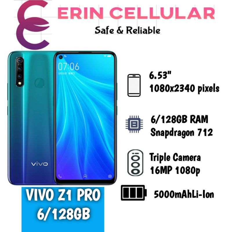 HP VIVO RESMI Z1 PRO 6/128GB Dan 4/64Gb  - GRS RESMI VIVO 1THN - BLACK DAN BLUE