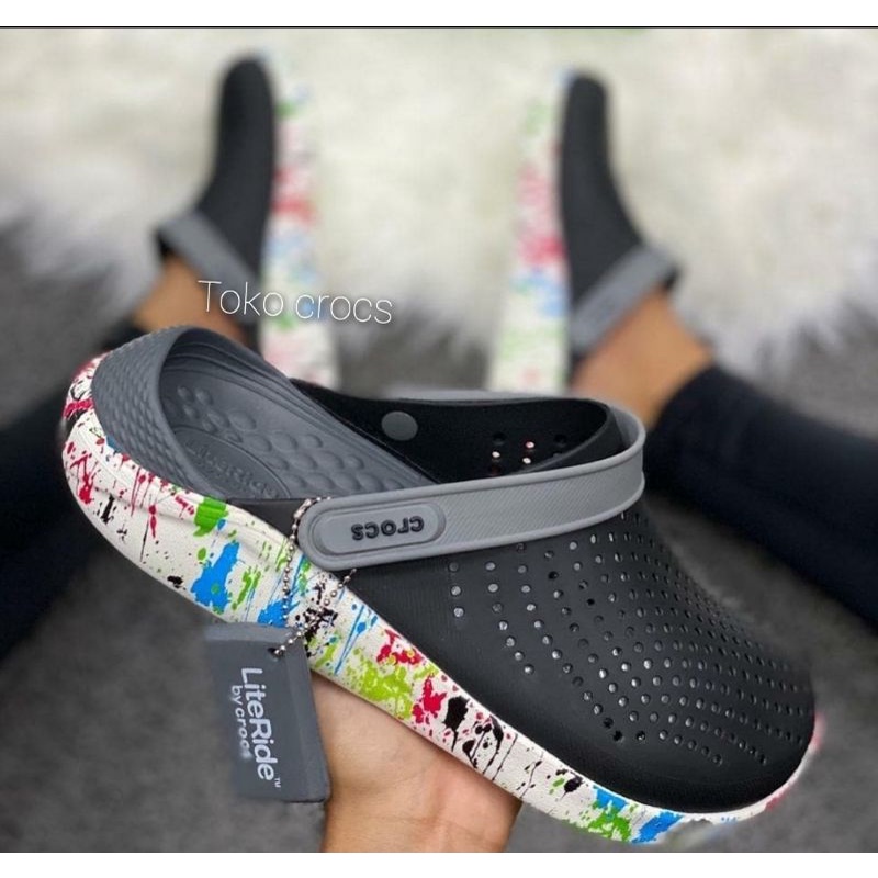 SANDAL CROCS LITERIDE MOTIF PRIA WANITA / Sandal wanita crocs / Sandal pria crocs / Crocs literide