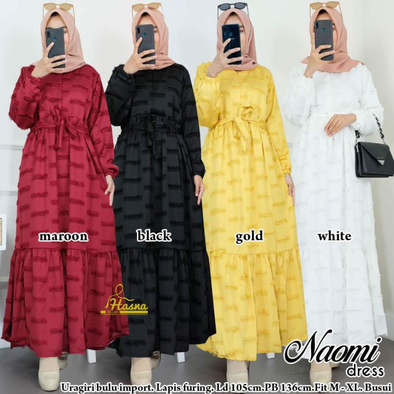 Naomi Dress By:Hasna/Gamis/Gamis Murah/Dress/Dress Muslimah/Fashion Muslim Wanita