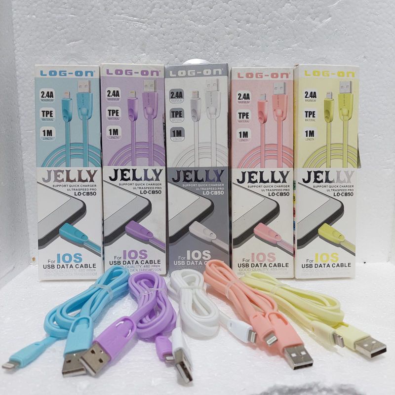 KABEL CHARGER JELLY IPHONE / IOS LOG-ON SUPPORT FASTCHARGING