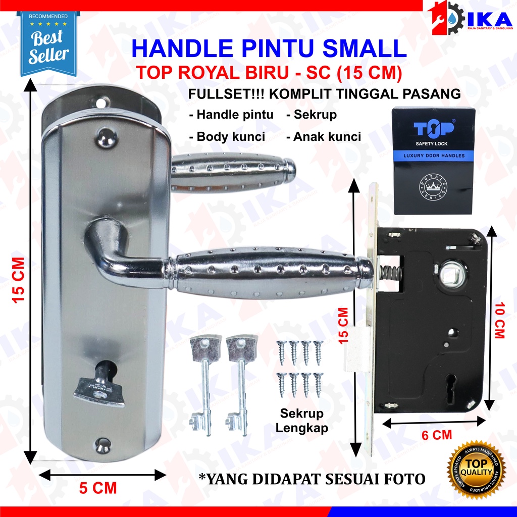 Kunci Pintu kecil  Plat l Gagang Rumah l Handle Full Set I Kunci pintu kamar Handle Kunci Pintu Kecil Top Safety Lock Komplit / | Royale Series | 15CM | Door Handle Termurah (KOMPLIT LGS PASANG) GAGANG PINTU NAPOLI 15 CM SET + KUNCI PINTU / TARIKAN KAMAR