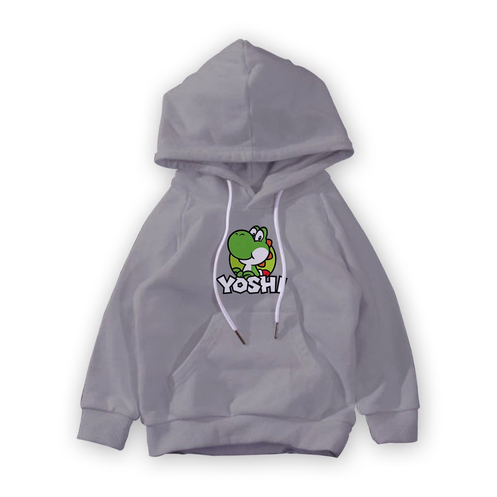 JAKET HOODIE ANAK UNISEX DINO YOSH FLEECE TEBAL KEKINIAN TERBARU''