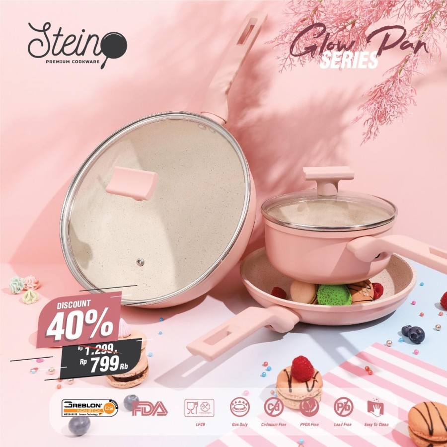 Panci set isi 3 - Glow Pan Steincookware