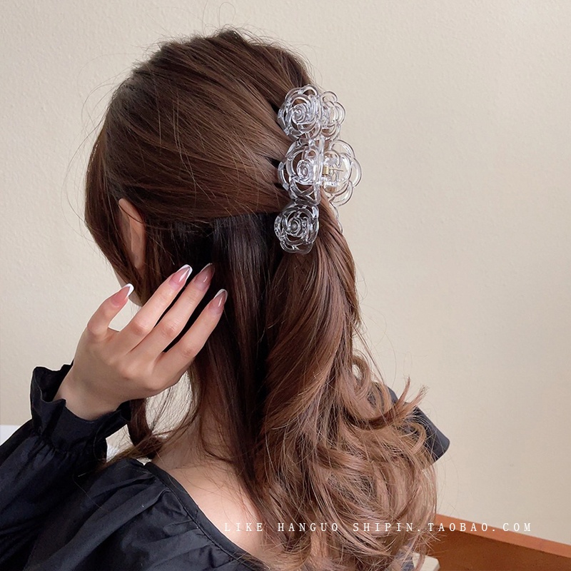 Korean Hollow Rose Hair Clip Fashion Temperament Claw Clips for Women Hair Accessories