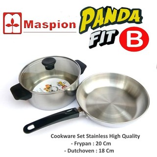 Jual MASPION PANDA FIT SET B ( FRYPAN 20 CM & DUTCH OVEN 18 CM) SY ...