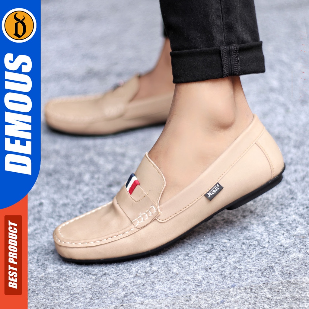 Sepatu Slip On Pria Sepatu Casual Pria Kulit Pu Kerja Kantor Kuliah Kondangan Sepatu Slop Pria Sepatu Hitam Pria DEMOUS FRANSC