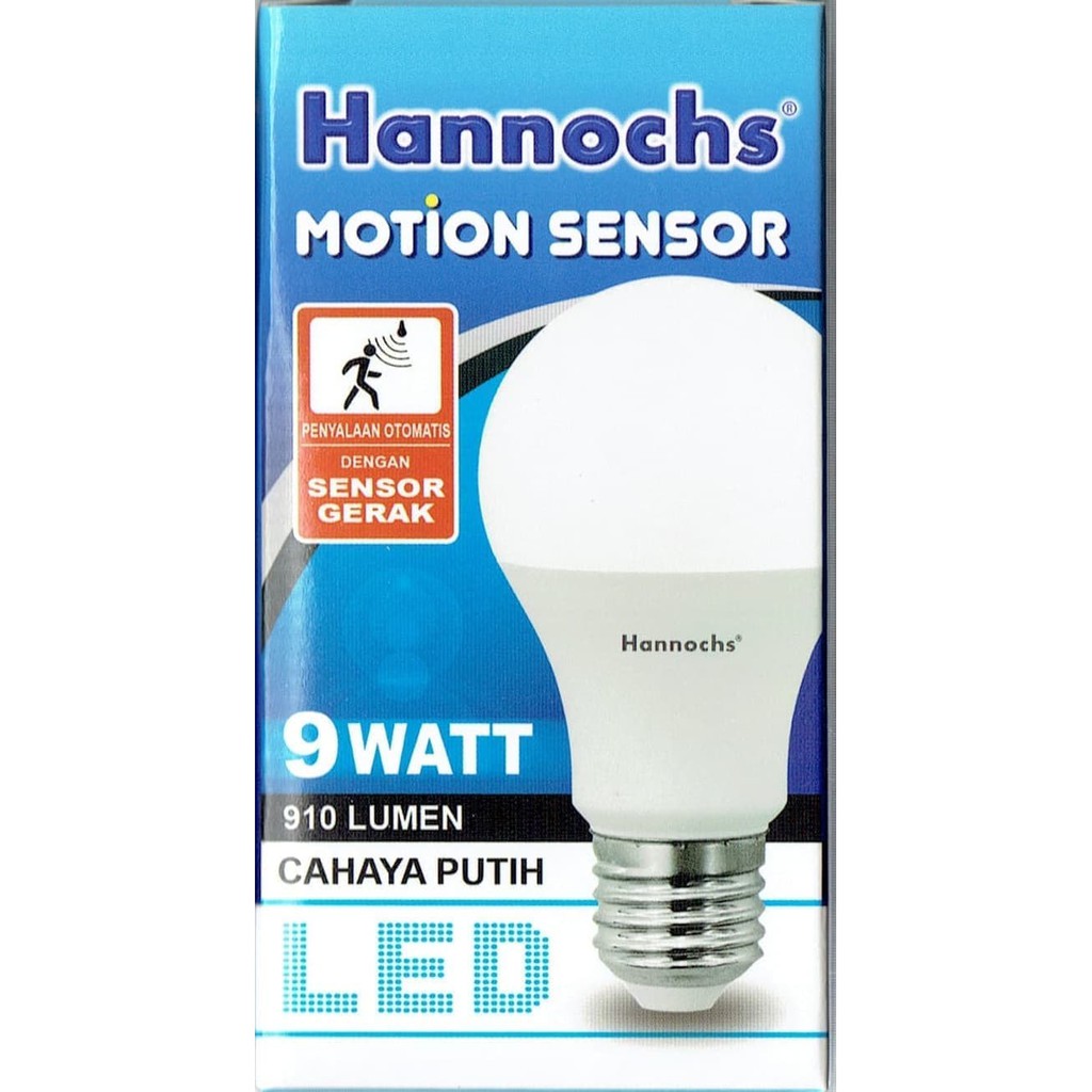 Hannochs - Lampu LED Sensor GERAK - 9 watt - cahaya Putih