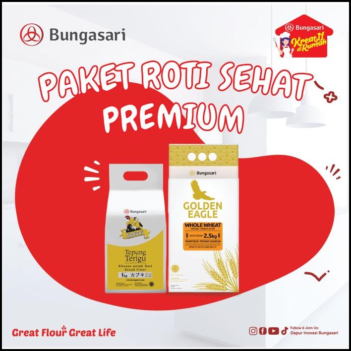 

Buy Bungasari Golden Eagle Whole Wheat 2,5Kg + Kabuki Gold Tepung 1Kg