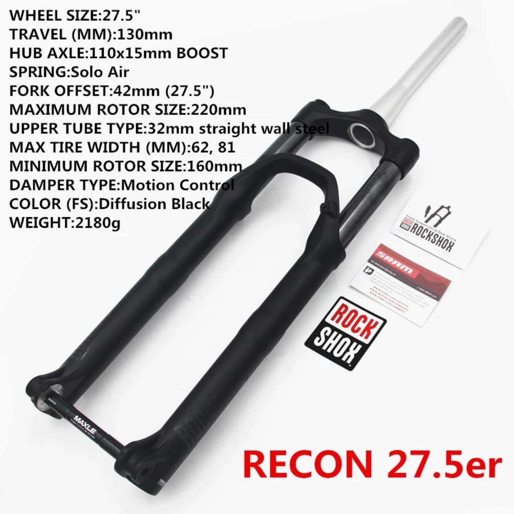 Fork Sepeda Rockshox Recon RL 27.5 TA Travel 130 Tappered