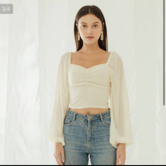LEONA TOP OUDRE BEIGE SIZE M/L