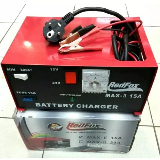 Charger accu / aki 12v 24v 15a REDFOX