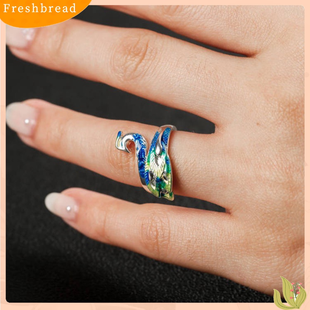 |Frebre Frebre| Gelang Cincin Electroplating Desain Merak Warna-Warni Gaya Elegan Untuk Wanita