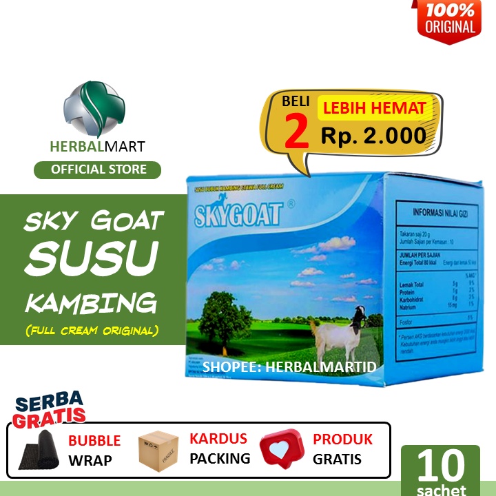 

Susu Kambing SKy Goat Original Full Cream Susu Etawa Murni isi 10 sachet - Ready Stock