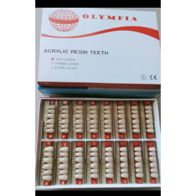 Gigi Palsu Olympia anterior (depan) / gigi tiruan /resin teeth dental