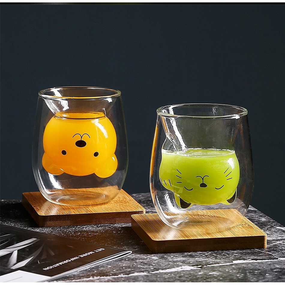 ILAHUI Glass Simple Cartoon / Fashion Cup