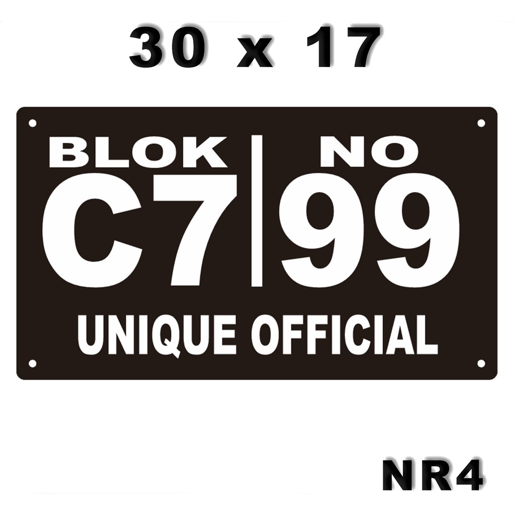 Custom Nomor Rumah Akrilik 30x17 / Nomer Rumah Acrylic NR4 Besar