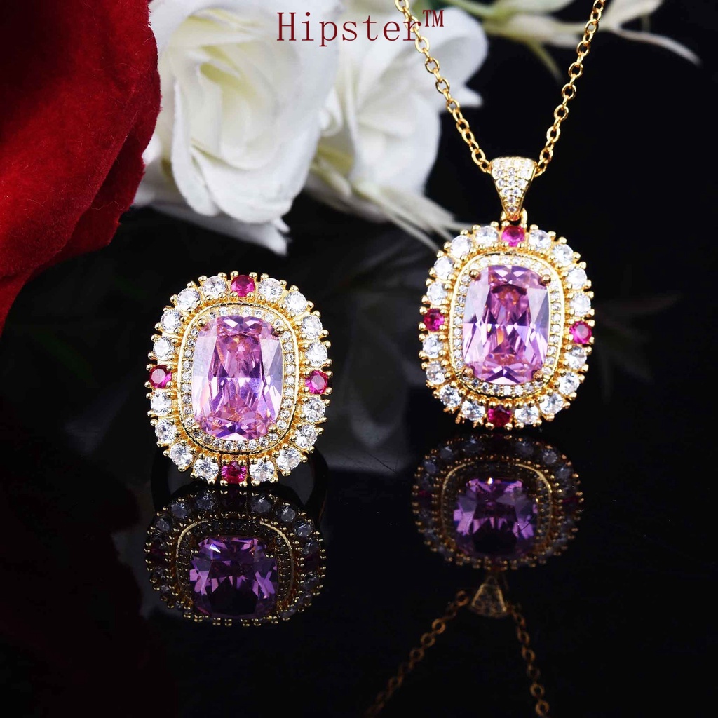 High-End Jewelry Pendant Luxury Ruby Set Rings Necklace