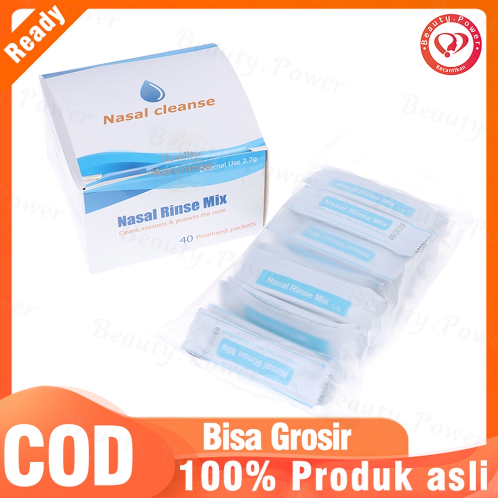 Kotak Pembersih Garam Hidung 40 pcs , Pembasmi Pencuci Garam Alergi Sinus Pereda Nyeri Hidung