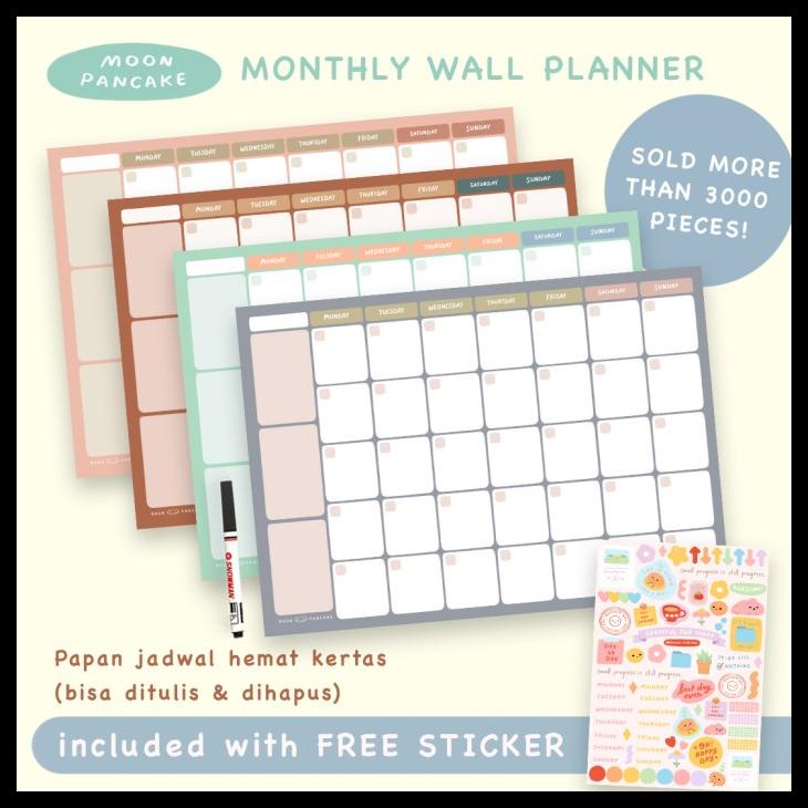 

MOON PANCAKE WALL MONTHLY PLANNER BOARD KODE 1244