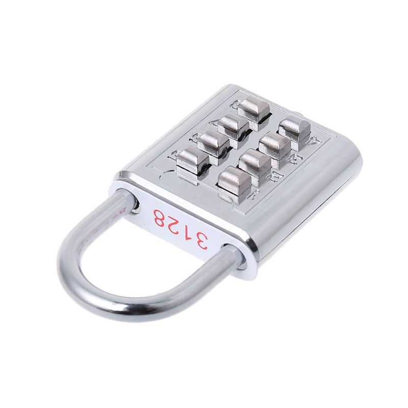 CRE  4 Digit Silver Push Button Combination Number Luggage Lock Padlock Travel Code