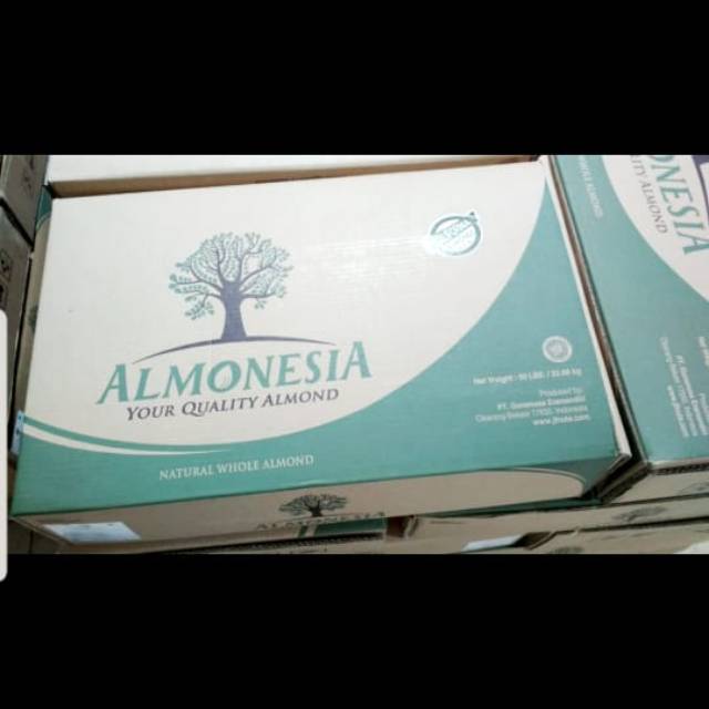 

Supplier Grosir natural whole almond utuh nuts kacang Almonesia 22.68kg import dari California, USA
