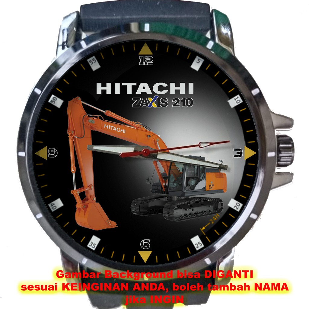 HITACHI ZAXIS 210 art 5 Jam Tangan Pria Background STIKER DOANG Custom Gambar Logo Nama