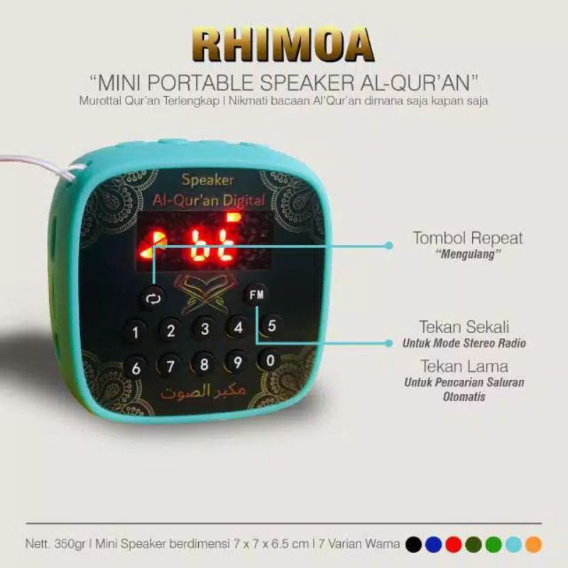 [✔️COD] ( BISA REQUEST NAMA ) SPEAKER ALQURAN RHIMOA 16GB FULL KONTEN/NEW V600 SPEAKER HAFALAN QURAN