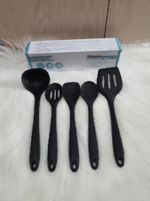 5pcs silicone spatula COOKING utensil set / set alat masak sutil silikon spatula