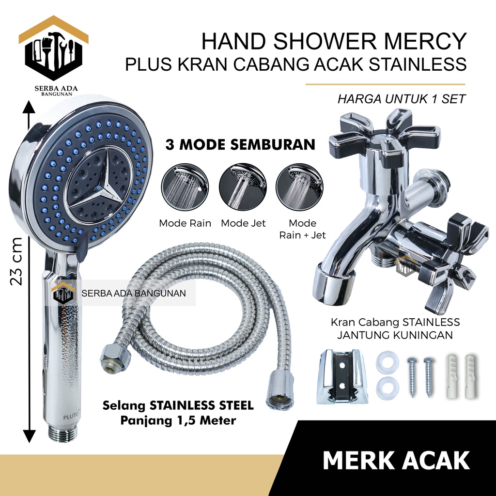 Paket Super Shower Hemat Air Murah  Hand Shower Turbo Semprotan AIR DERAS MURAH MERIAH TOILET WC