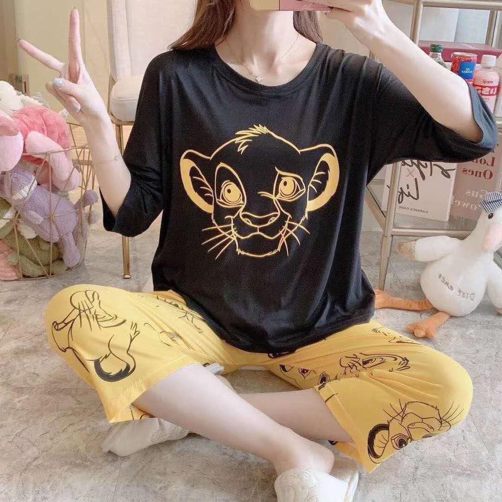 Tangtangtangstore Baju tidur CP Motif LION KING SIMBA celana 7/8