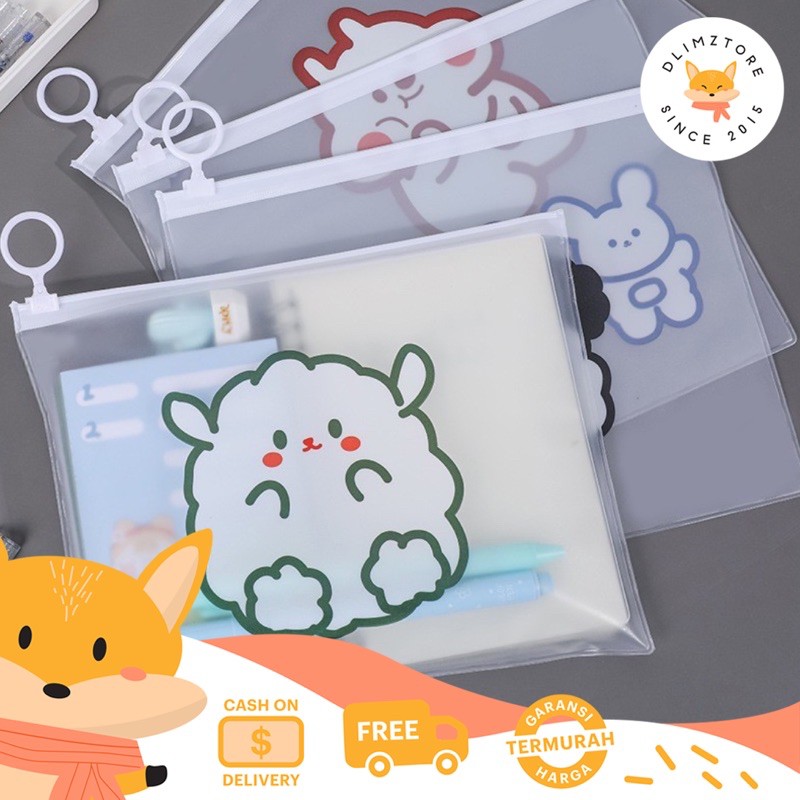 

[DZ] ST327 - Tempat Pensil Transparan / Map File / Zipper Bag
