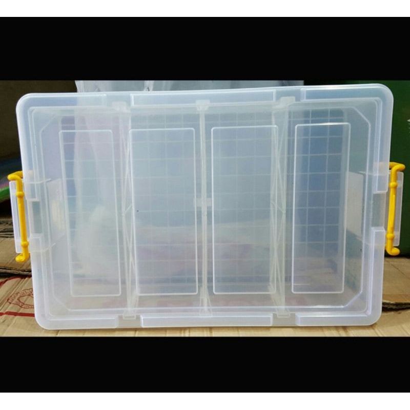 Box Container 4 Sekat CB 19 Liter Patriot Shinpo Plastik / Tempat Sendok Garpu Dokumen Surat A4 F4 K