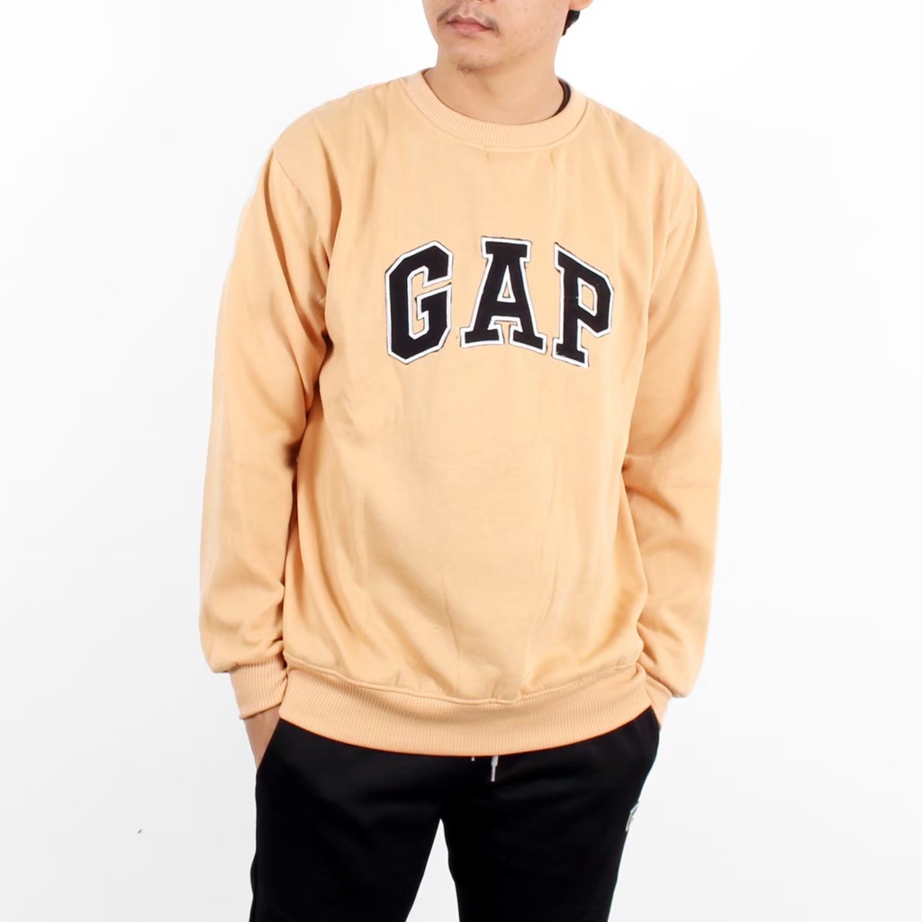 CREWNECK GAP KUNING BORDIER SWEATSHIRT UNISEX CEWEK COWOK TERLARIS