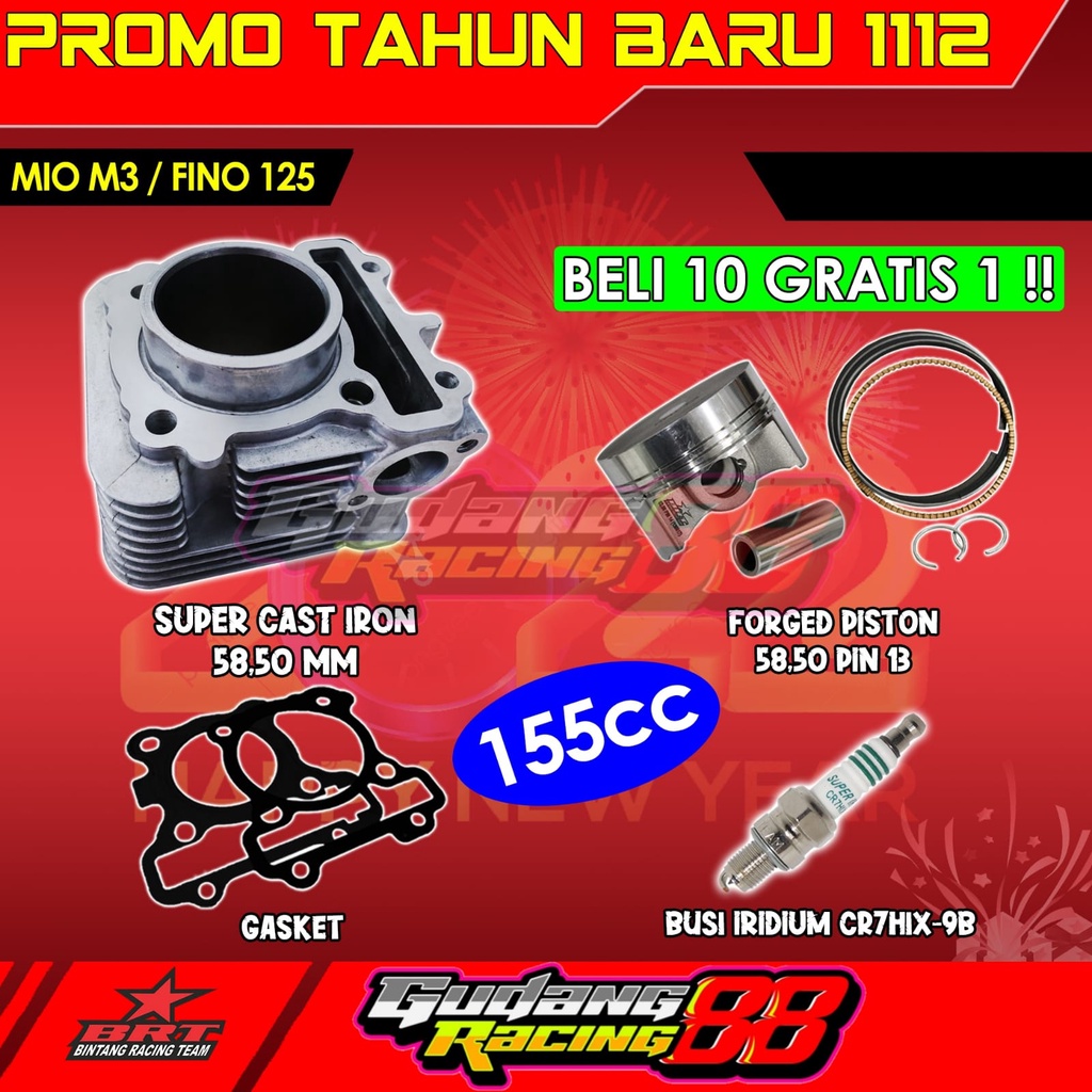 PAKET BORE UP BRT BORING BRT BLOK CAST IRON BRT BLOCK CASTING IRON BRT YAMAHA MIO M3 - FINO 125 - XR