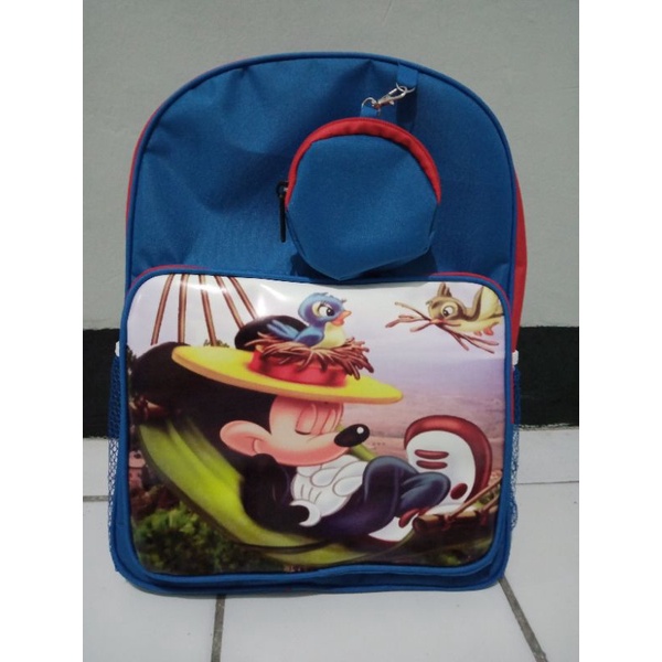 ZamZam backpack sekolah tas anak sekolah tas sekolah motip kartun mikeymouse dompet