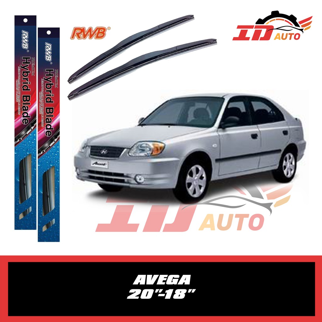 WIPER HYUNDAI AVEGA SET UKURAN 20 DAN 18 MERK RWB