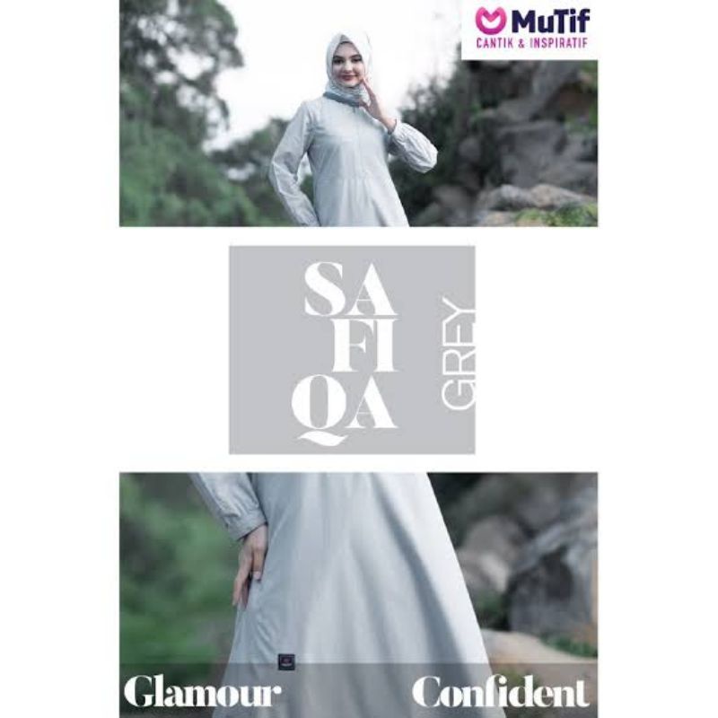 MUTIF GAMIS SAFIQA GREY | GAMIS MUTIF POLOS ABU TERBARU 2021