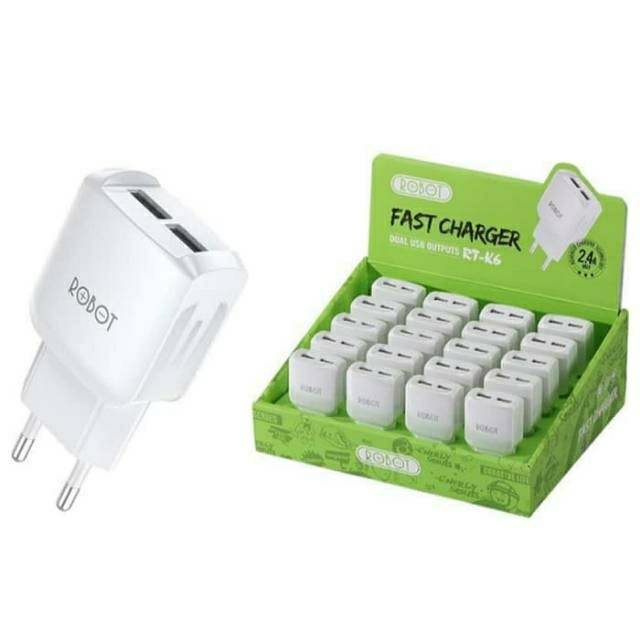 RT-K6 Charger Batok Robot Original 2 USB Output 2.4 A Fast Charging