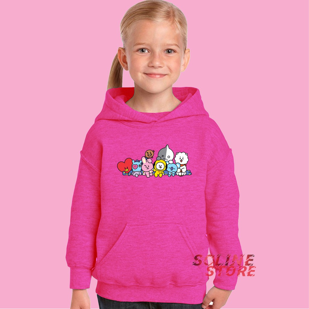 Jaket Anak Sweater Hoodie Anak Bt21 Line Friends Bts
