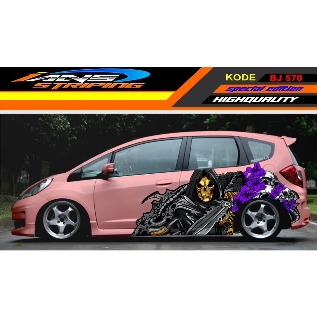 DECAL STICKER MOBIL JAZZ BRIO AGYA AVANZA / STIKER VARIASI MOBIL / DECAL MOBIL / STIKER TENGKORAK