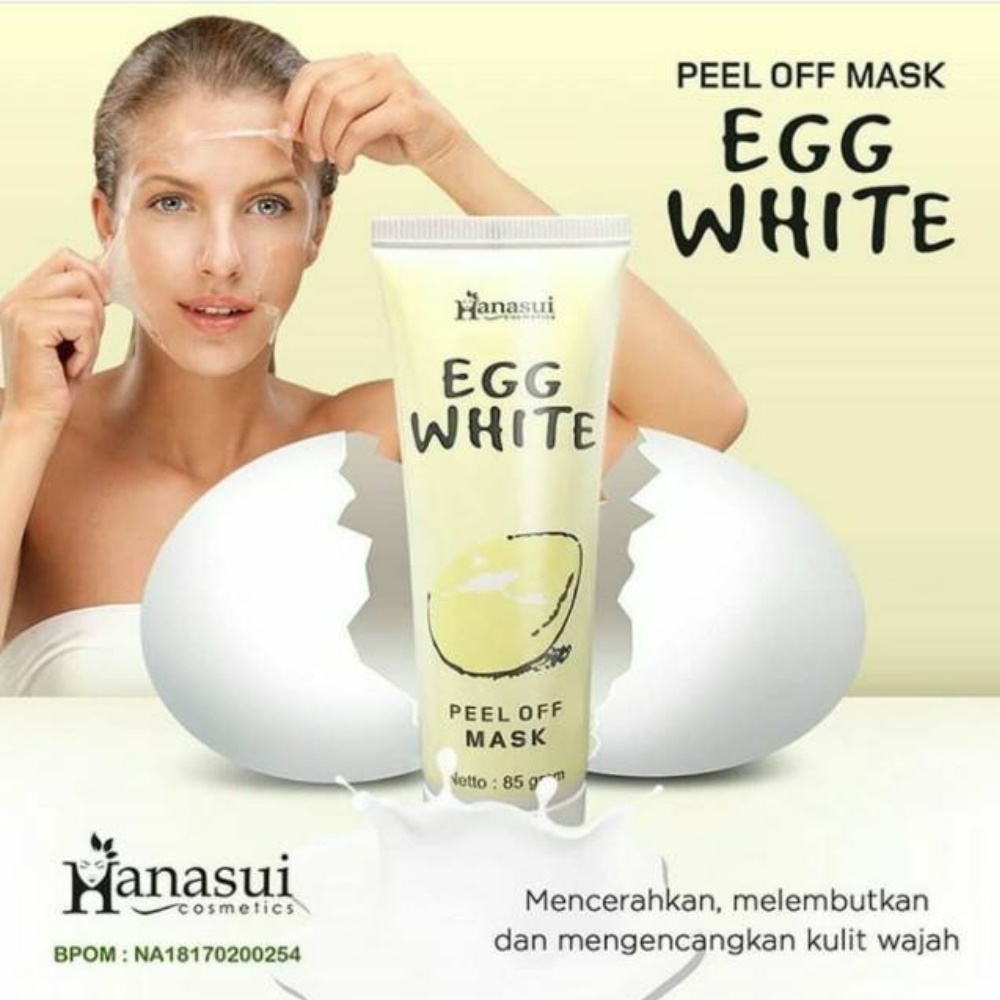 HANASUI Egg White Peel Off Mask - 85gr / Masker Hanasui/Masker wajah